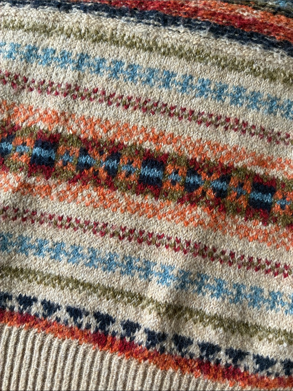 So So Soft! Old Navy Striped Knit Button Front Vest in Tan and Multicolor - Picture 3 of 7